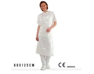 TABLIER EN PLASTIQUE 100PCS BLANC